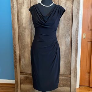 Lauren Ralph Lauren Sleeveless Ruched Jersey Dress Size 4 Black